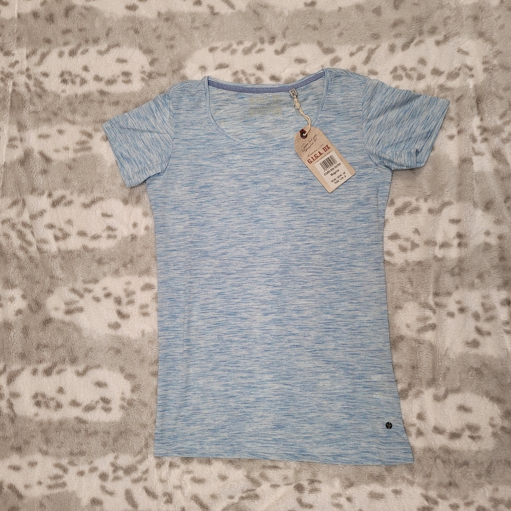 Heather blue shirt